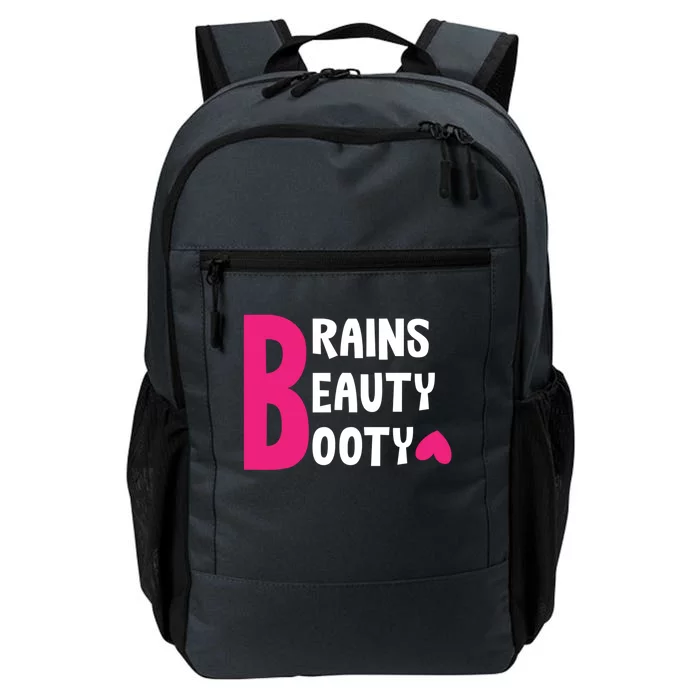 Brains Beauty Booty Funny Smart Pretty Fitness Butt Workout Gift Daily Commute Backpack