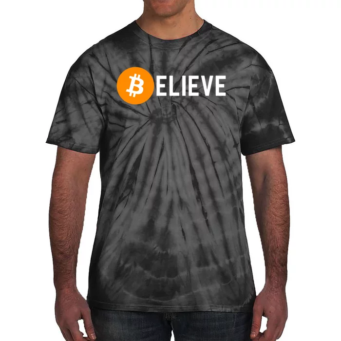 Bitcoin Believe Bitcoin Holder Tie-Dye T-Shirt