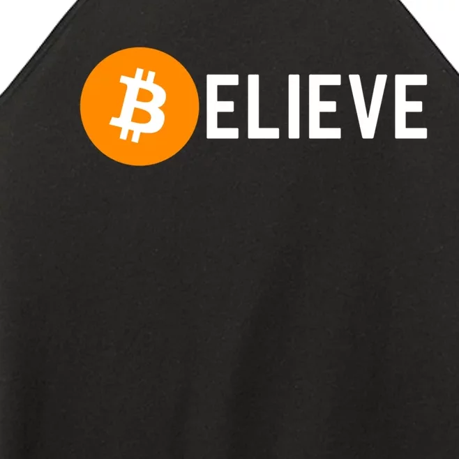 Bitcoin Believe Bitcoin Holder Women’s Perfect Tri Rocker Tank