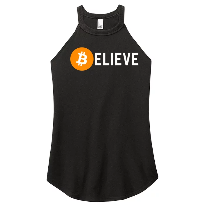 Bitcoin Believe Bitcoin Holder Women’s Perfect Tri Rocker Tank