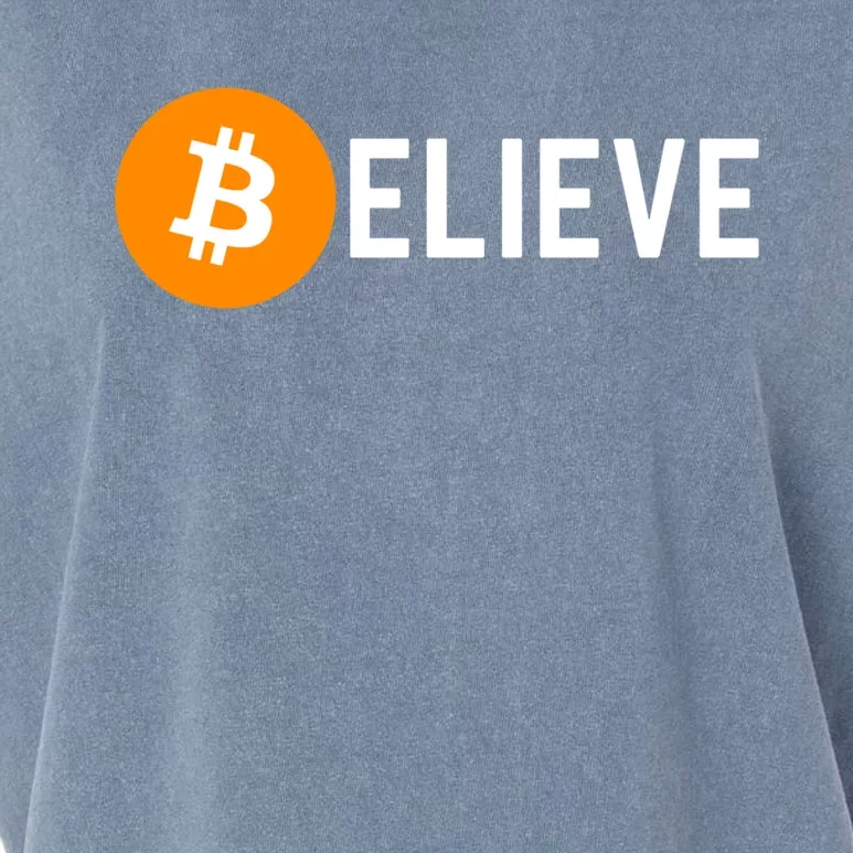 Bitcoin Believe Bitcoin Holder Garment-Dyed Women's Muscle Tee