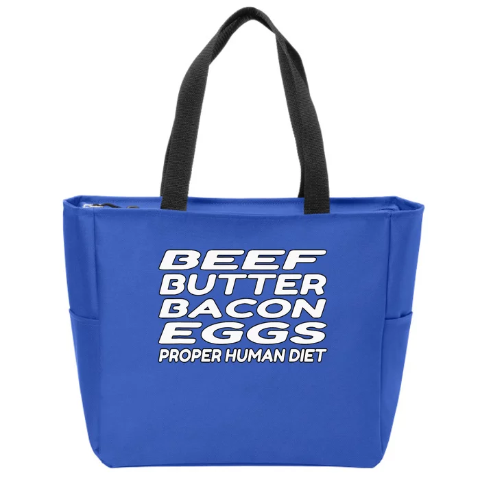 Beef Butter Bacon Eggs Carnivore Zip Tote Bag