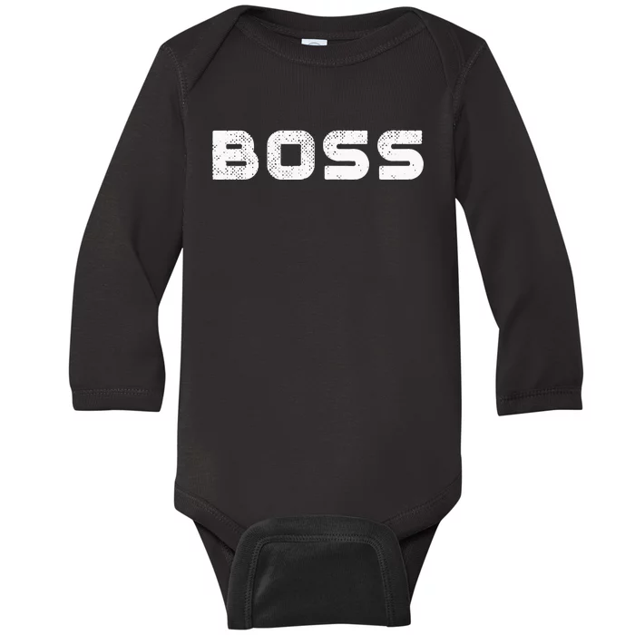 Boss Bodybuilder Baby Long Sleeve Bodysuit