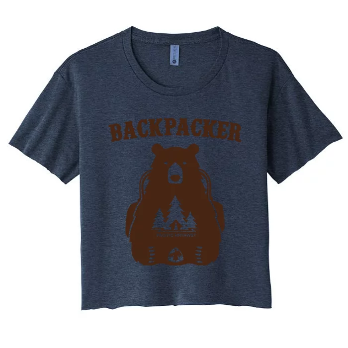 Backpacker Bear Women's Crop Top Tee