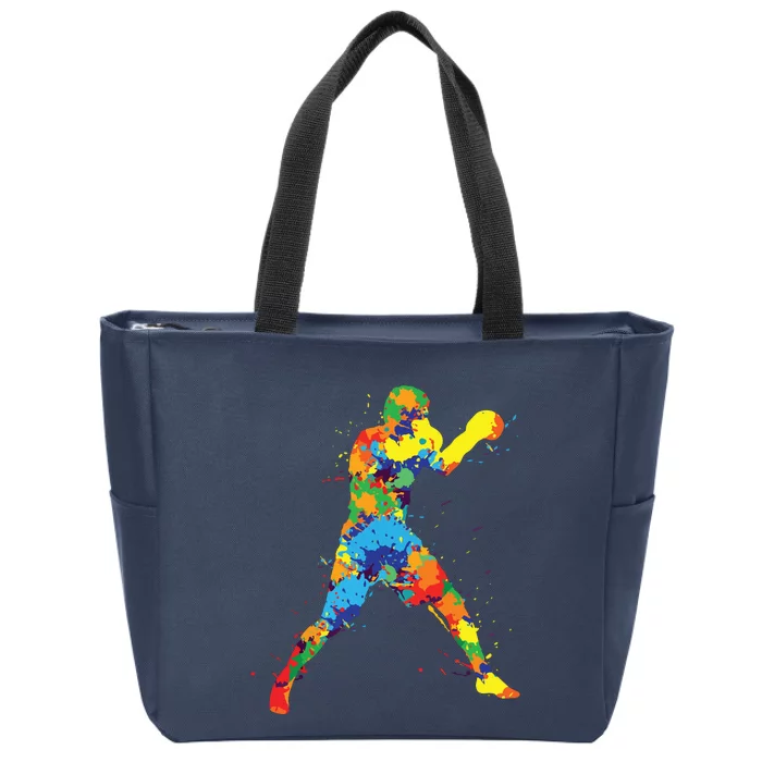 Boxing Boxer Boy Men Zip Tote Bag