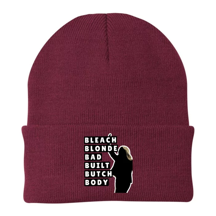 Bleach Blonde Bad Built Butch Body Knit Cap Winter Beanie