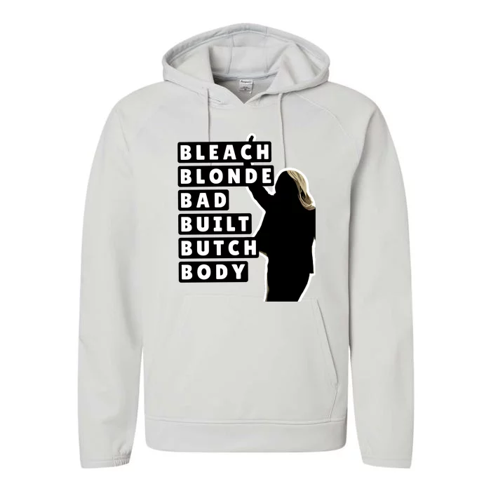 Bleach Blonde Bad Built Butch Body Performance Fleece Hoodie