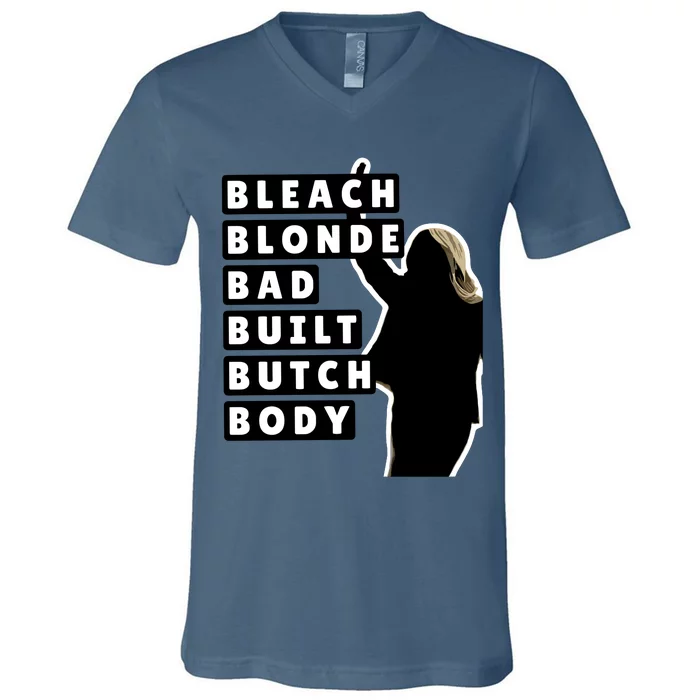 Bleach Blonde Bad Built Butch Body V-Neck T-Shirt