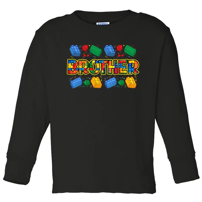 Brother Brick Builder Boy Master Builder Blocks Building Toddler Long Sleeve Shirt