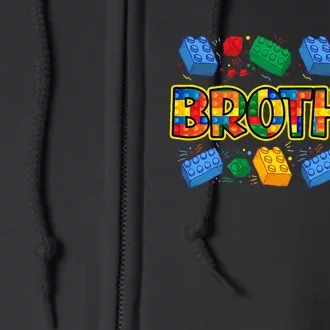 Brother Brick Builder Boy Master Builder Blocks Building Full Zip Hoodie