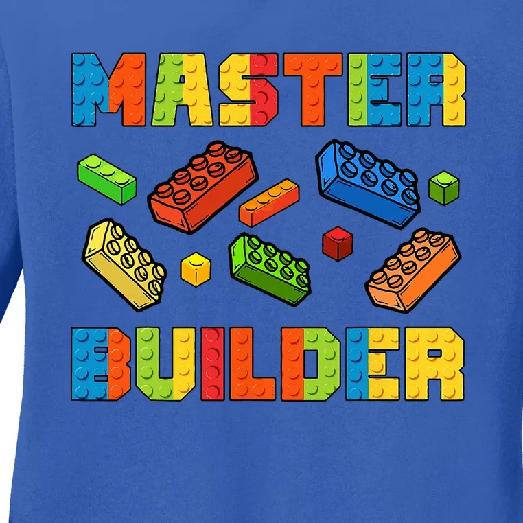 Brick Builder Building Blocks Brick Master Builder Ladies Long Sleeve Shirt