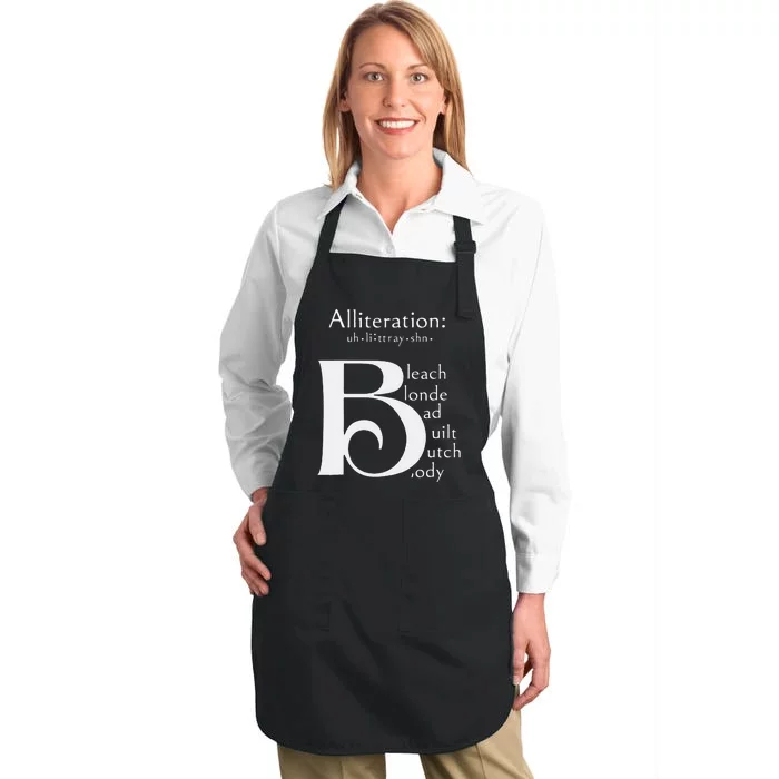 Bleach Blonde Bad Built Butch Body Full-Length Apron With Pocket