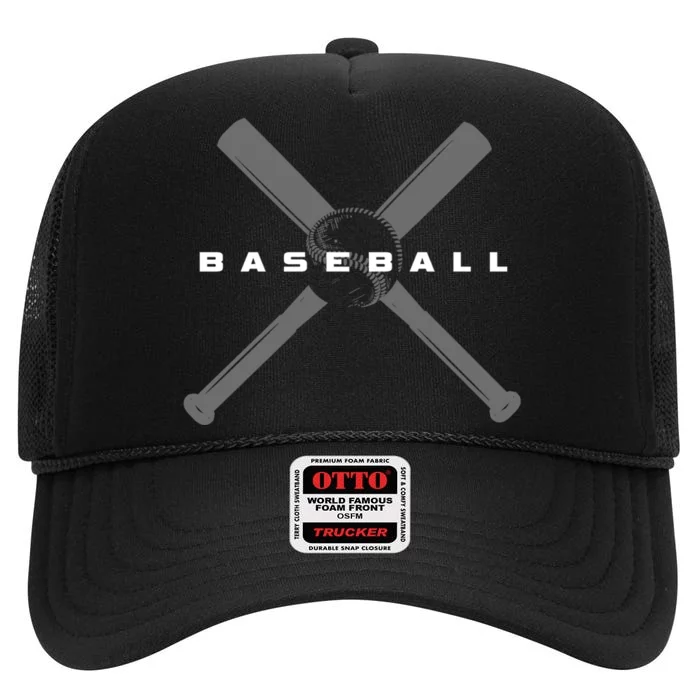 Baseball Baseball High Crown Mesh Trucker Hat