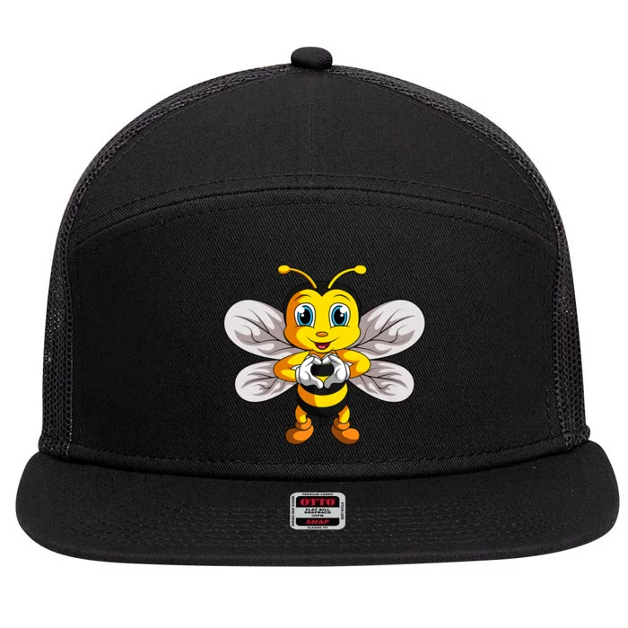 Bee Bumble Bee 7 Panel Mesh Trucker Snapback Hat