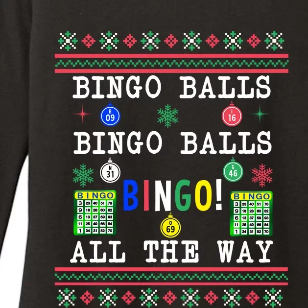 Bingo Balls Bingo All The Way Ugly Xmas Womens CVC Long Sleeve Shirt