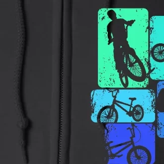 Bmx Bike Bicycle Stunt Racing Full Zip Hoodie