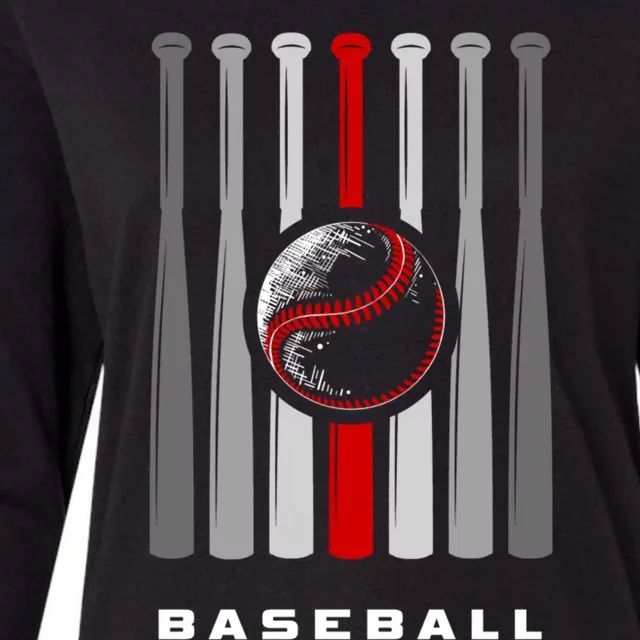 Baseball Baseball Womens Cotton Relaxed Long Sleeve T-Shirt