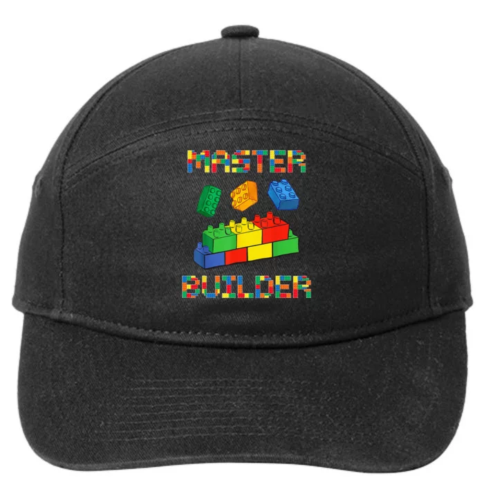 Brick Builder Blocks Building Master Builder Funny Toys Kids 7-Panel Snapback Hat