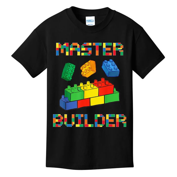 Brick Builder Blocks Building Master Builder Funny Toys Kids Kids T-Shirt