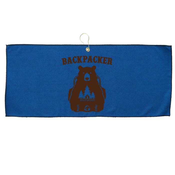 Backpacker Bear Large Microfiber Waffle Golf Towel