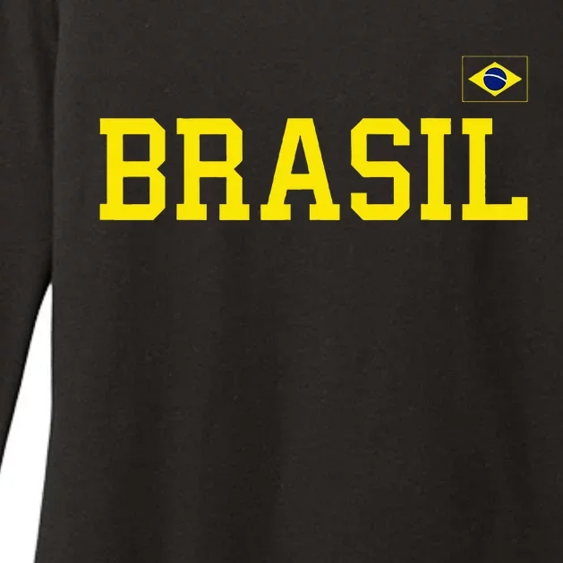 Brazil Brasil Brazilian Flag Green Womens CVC Long Sleeve Shirt