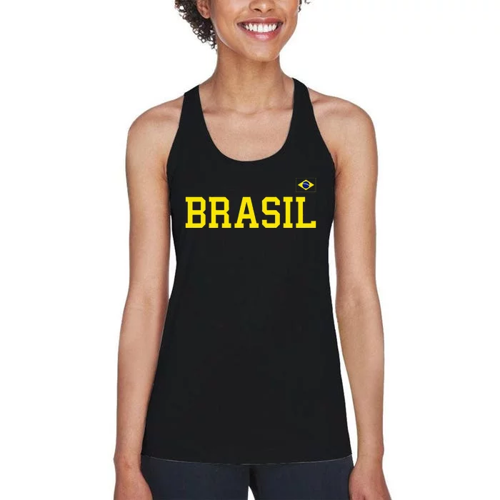 Brazil Brasil Brazilian Flag Green Women's Racerback Tank