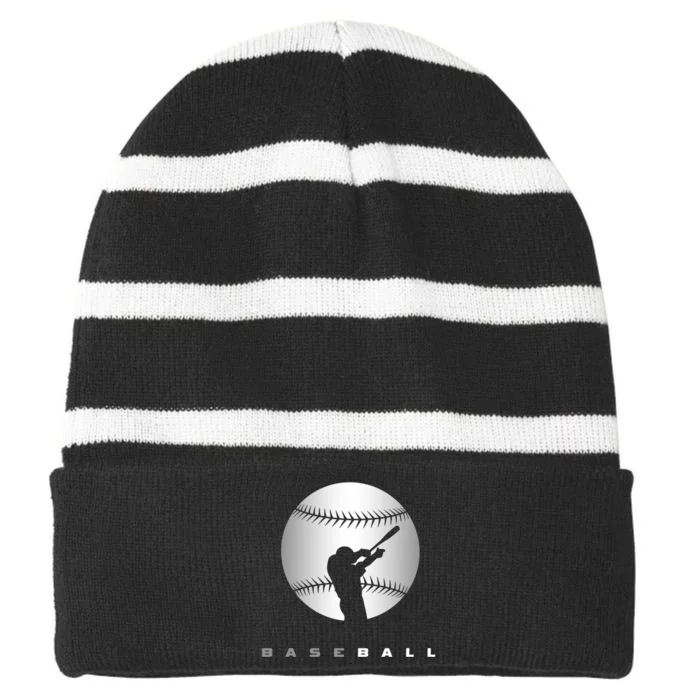 Baseball Baseball Striped Beanie with Solid Band