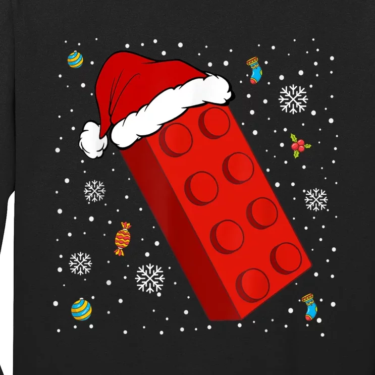 Block Brick Building Santa Xmas Christmas Master Builder Long Sleeve Shirt