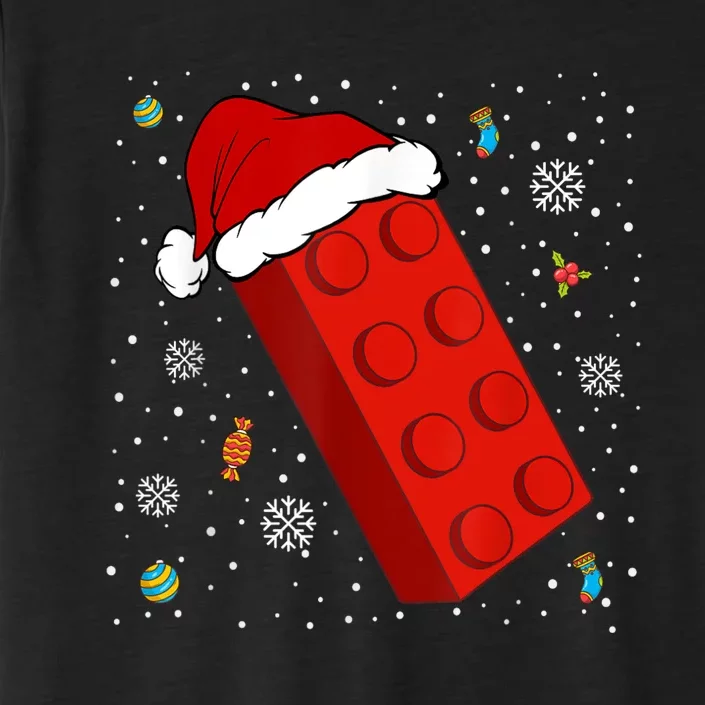 Block Brick Building Santa Xmas Christmas Master Builder ChromaSoft Performance T-Shirt