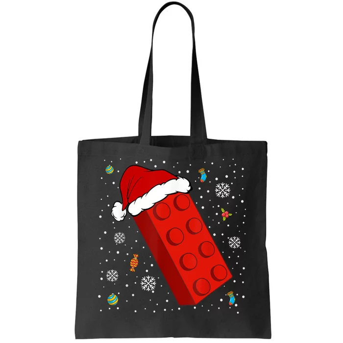 Block Brick Building Santa Xmas Christmas Master Builder Tote Bag