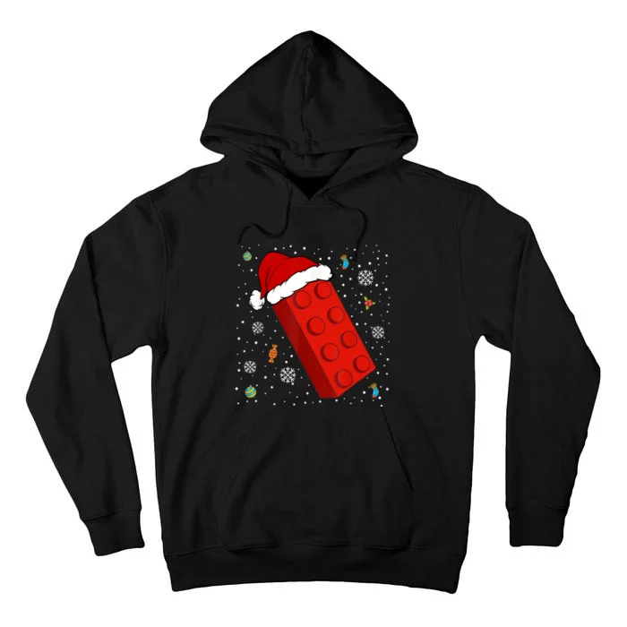 Block Brick Building Santa Xmas Christmas Master Builder Tall Hoodie