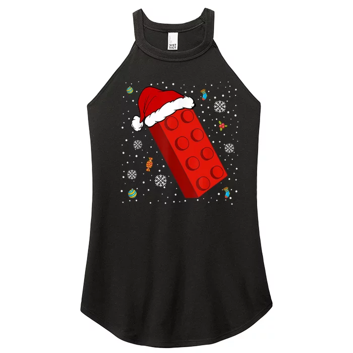 Block Brick Building Santa Xmas Christmas Master Builder Women’s Perfect Tri Rocker Tank