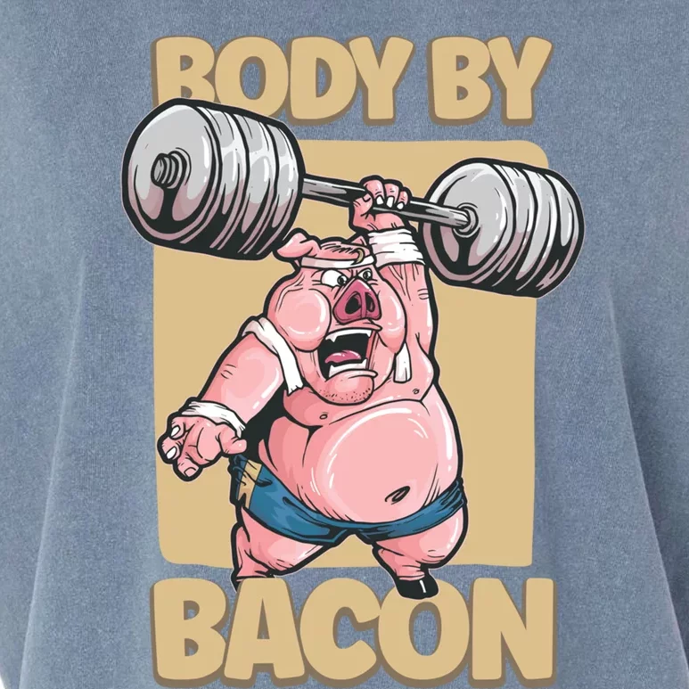 Body By Bacon Keto Diet Pork Workout Pig Exercise Gift Garment-Dyed Women's Muscle Tee