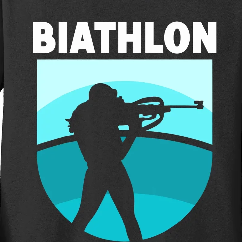 Biathlon Biathlete Biathlons Sports Kids Long Sleeve Shirt