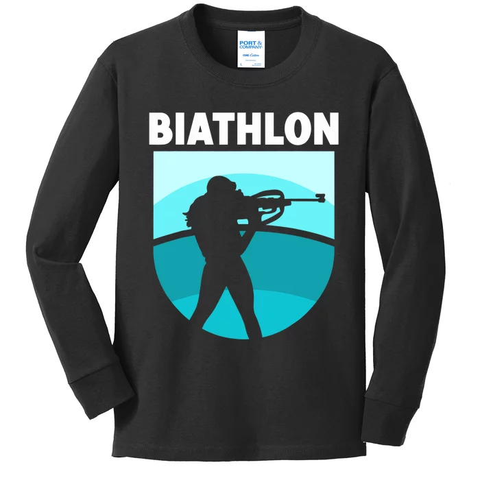 Biathlon Biathlete Biathlons Sports Kids Long Sleeve Shirt