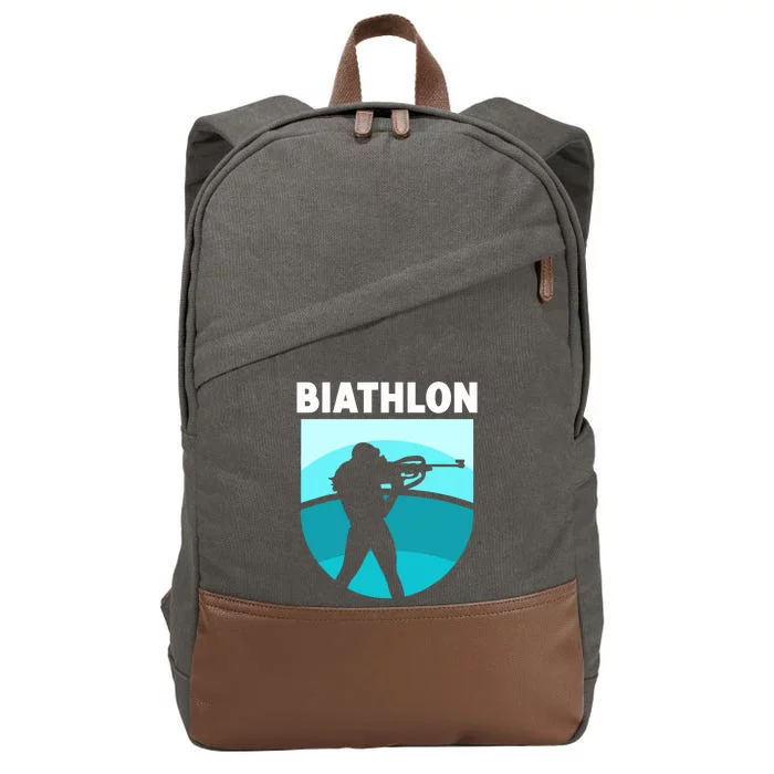 Biathlon Biathlete Biathlons Sports Cotton Canvas Backpack