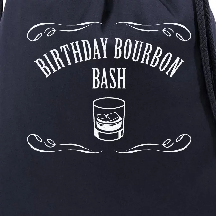 Birthday Bourbon Bash Featuring Whiskey Glass Drawstring Bag