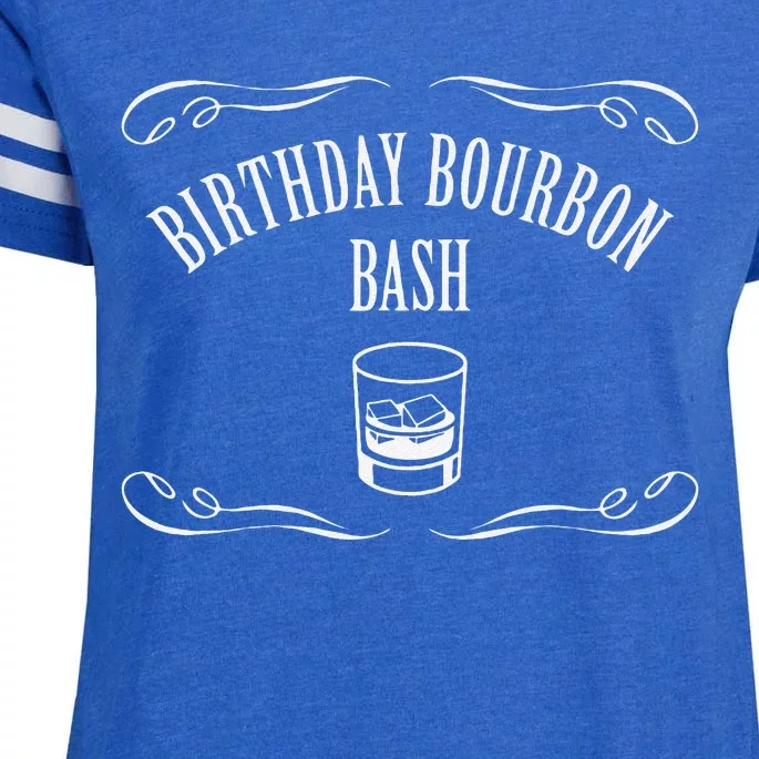 Birthday Bourbon Bash Featuring Whiskey Glass Enza Ladies Jersey Football T-Shirt