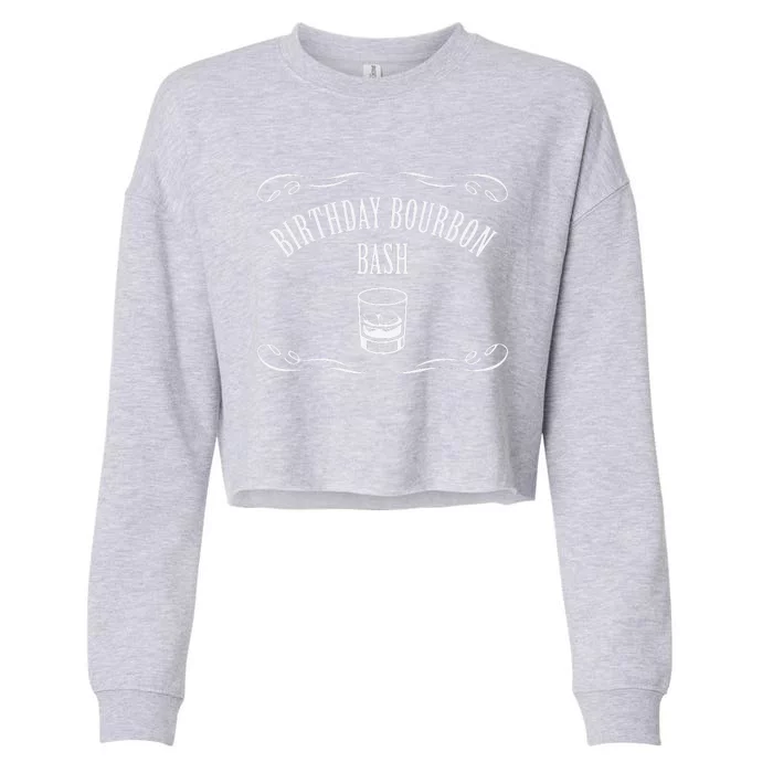 Birthday Bourbon Bash Featuring Whiskey Glass Cropped Pullover Crew