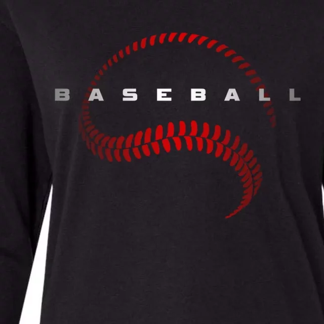 Baseball Baseball Womens Cotton Relaxed Long Sleeve T-Shirt