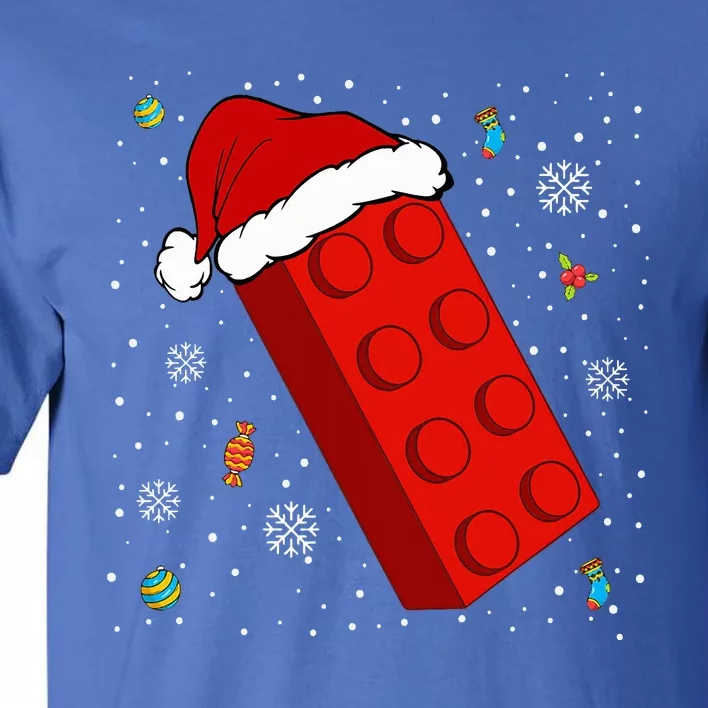 Block Brick Building Santa Xmas Christmas Master Builder Tall T-Shirt