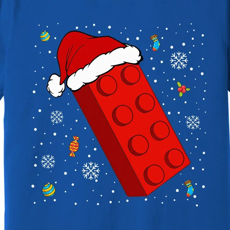 Block Brick Building Santa Xmas Christmas Master Builder Premium T-Shirt