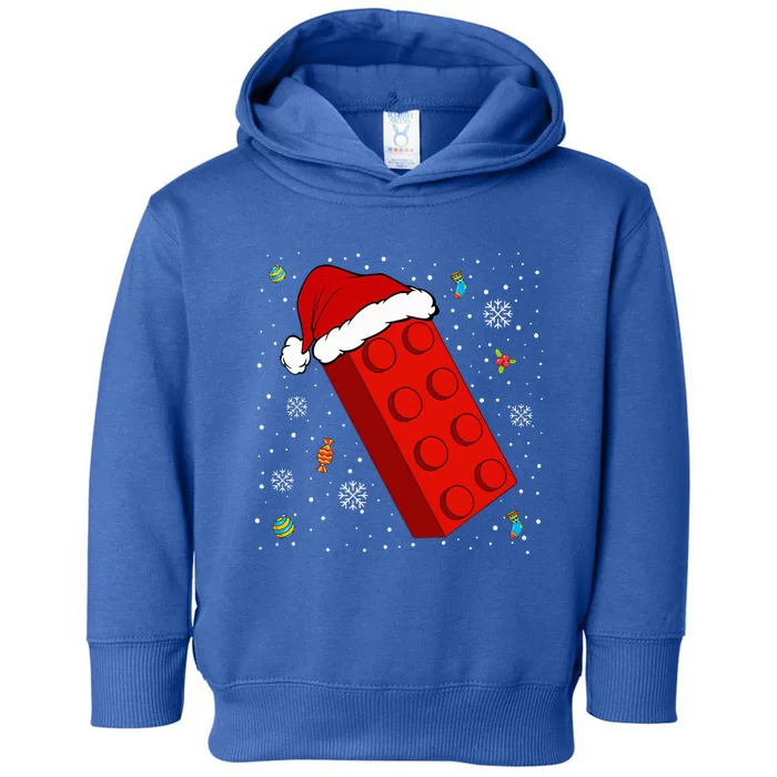 Block Brick Building Santa Xmas Christmas Master Builder Toddler Hoodie