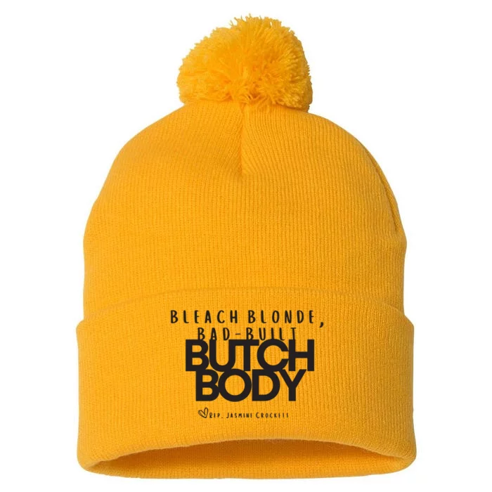 Bleach Blond Bad Built Butch Body Pom Pom 12in Knit Beanie