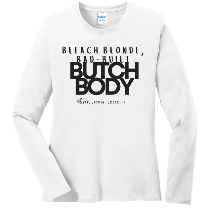 Bleach Blond Bad Built Butch Body Ladies Long Sleeve Shirt