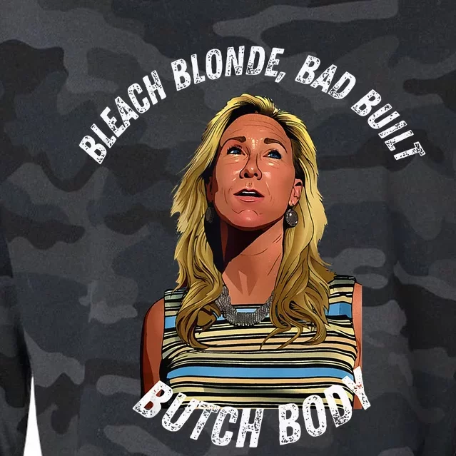 Bleached Blonde Bad Built Butch Body Cropped Pullover Crew