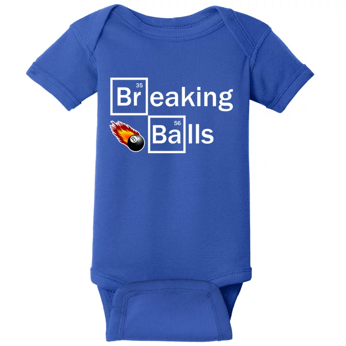 Breaking Balls Billiard Player Pool Snooker 8 Ball Funny Cute Gift Baby Bodysuit