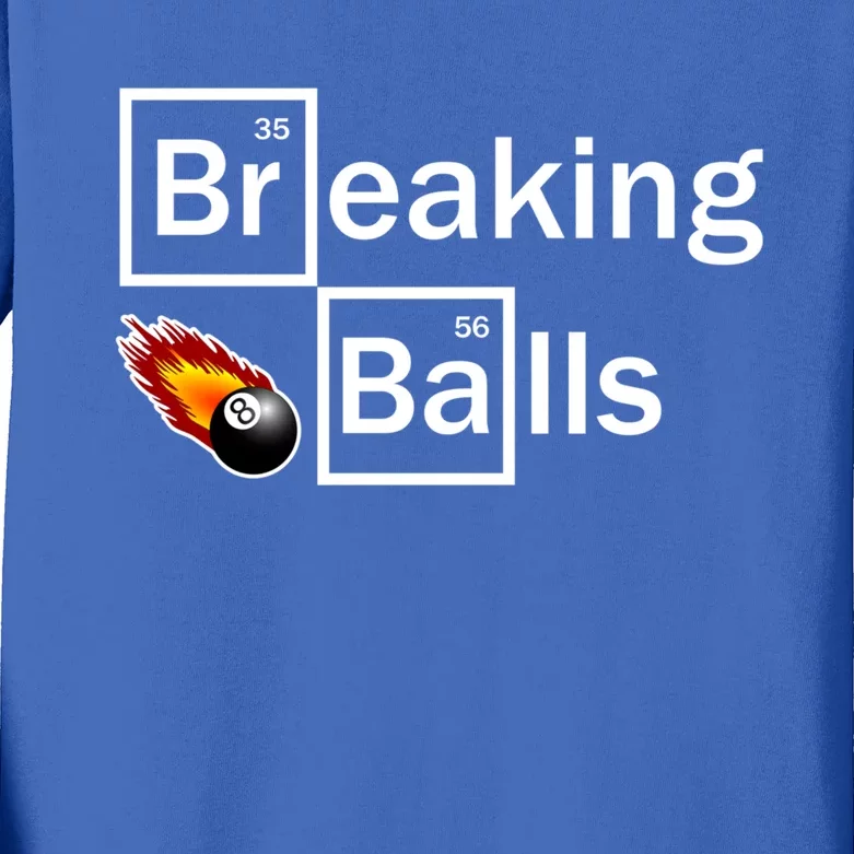 Breaking Balls Billiard Player Pool Snooker 8 Ball Funny Cute Gift Kids Long Sleeve Shirt