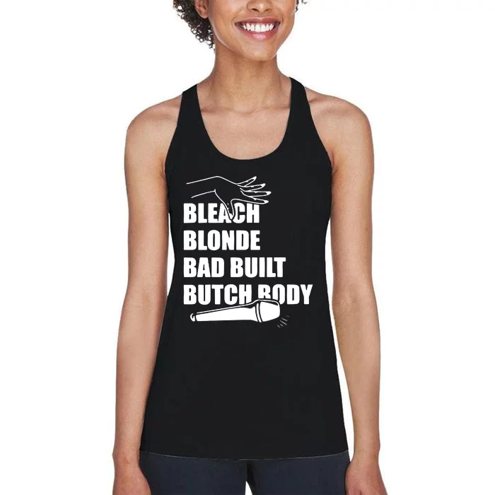 Bleach Blonde Bad Built Butch Body Women's Racerback Tank