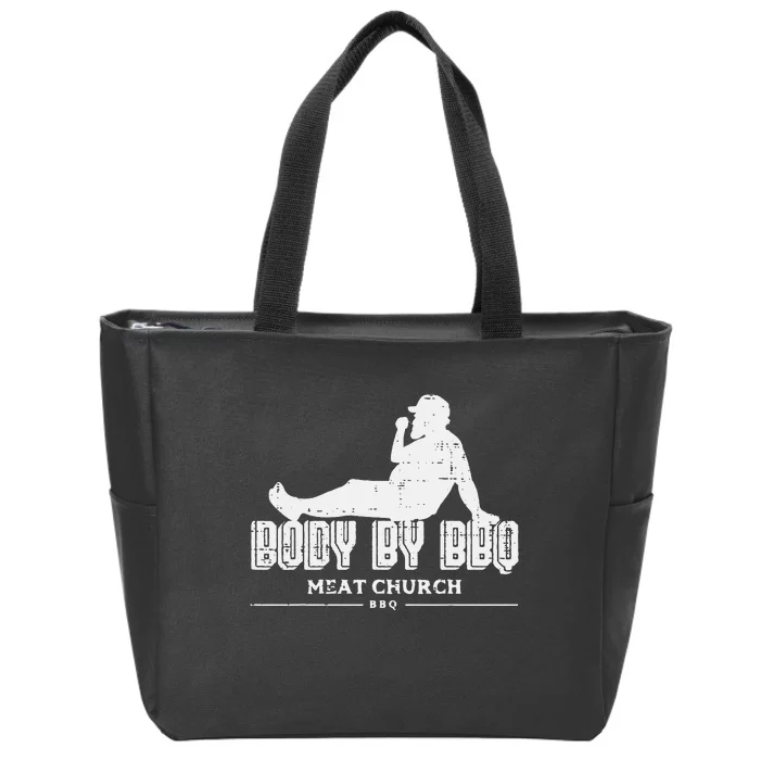 Body By Bbq Funny Barbecue Grill Meat Lover Zip Tote Bag